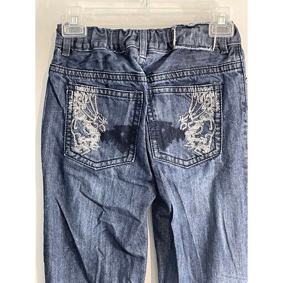 Helix Jeans Boys Size 14 Slim Boot Embroidered Adjustable Waist Skater Grunge - Picture 4 of 5